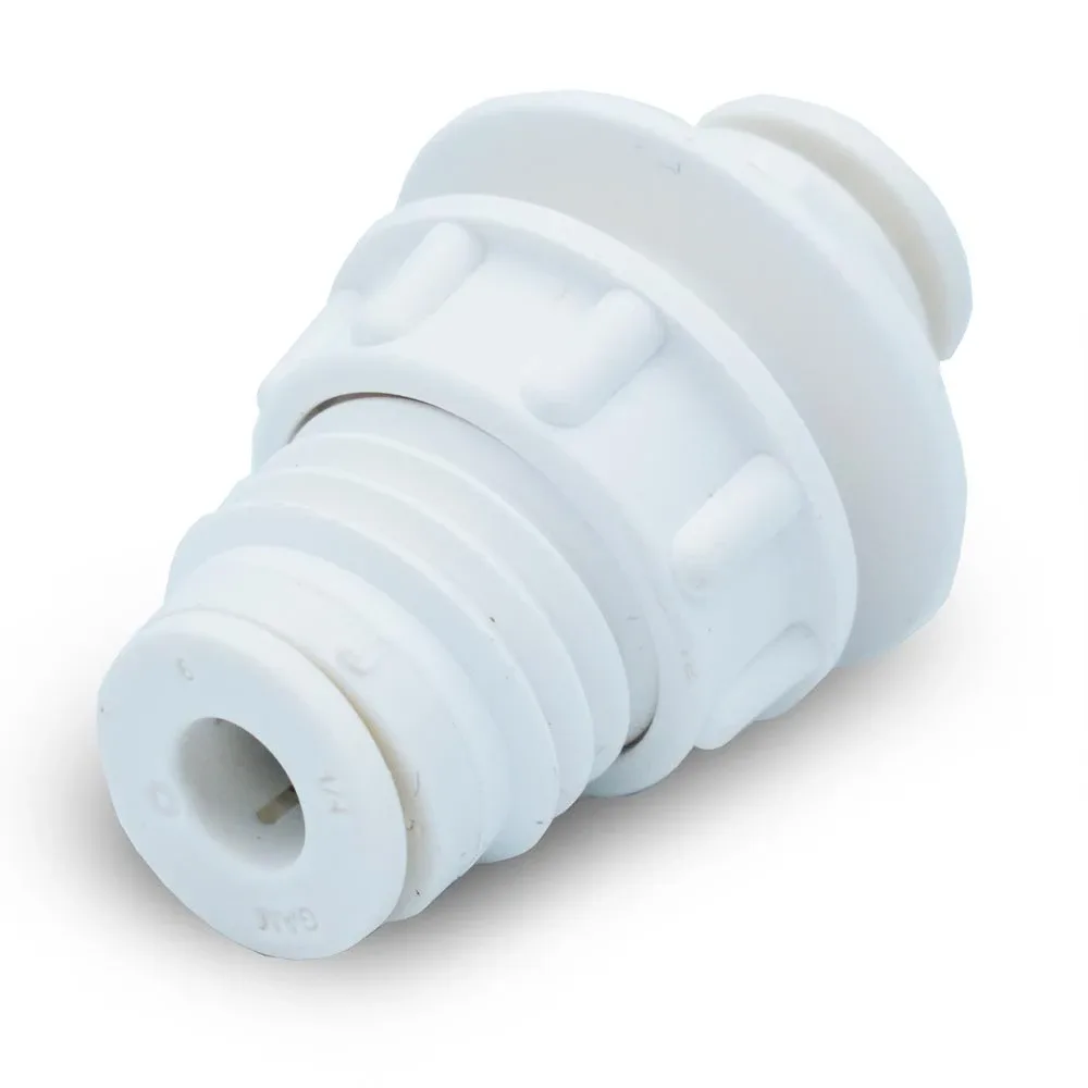 White 1/4" Tube Bulkhead Union - Mur-lok