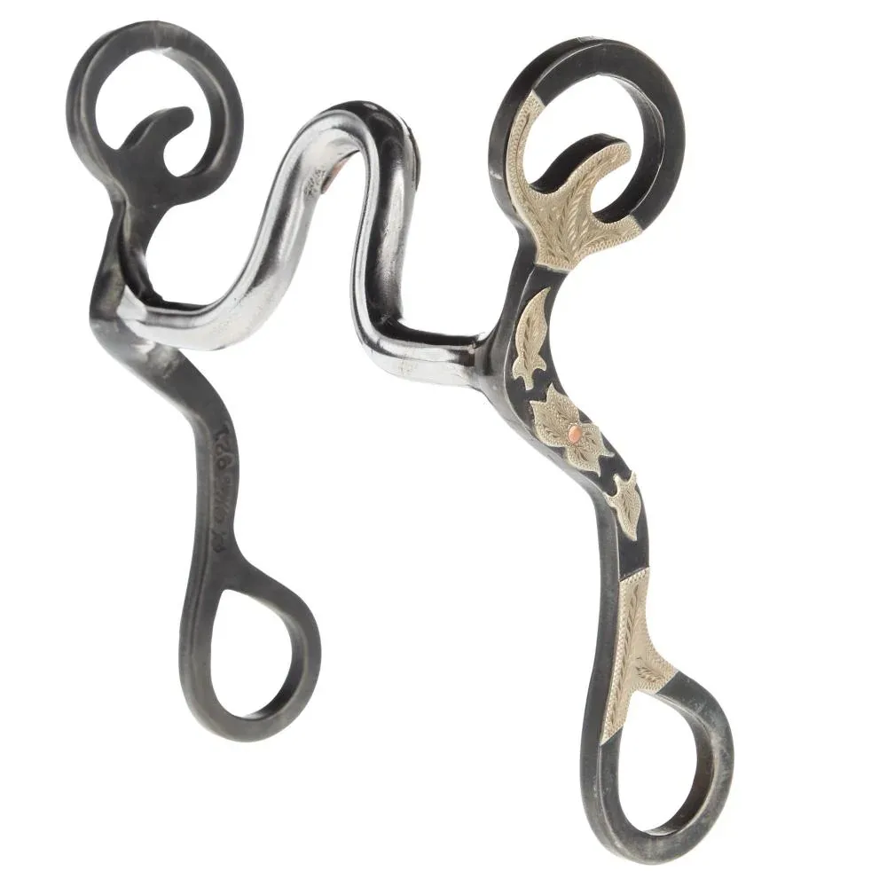 White`S Bits And Spurs Silver Flower Solid Port Short Shank Bit