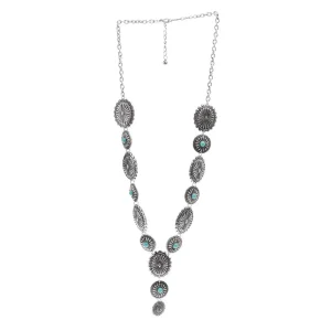 Wild Junkie Turquoise Accent Concho Necklace