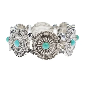 Wild Junkie Turquoise Concho Stretch Bracelet