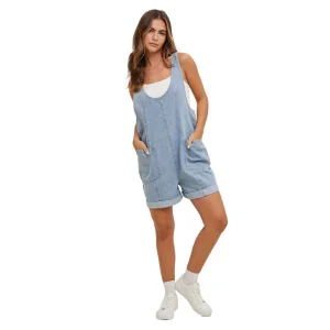 Wishlist Women's Denim Cotton Romper