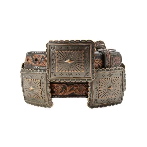 Women's Floral Scalloped Concho Belt