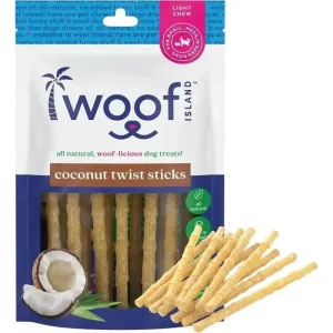 Woof Island Coconut Sticks - Natural Dog Chews, All Natural Rawhide Free Treats for Healthy & Happy Pups