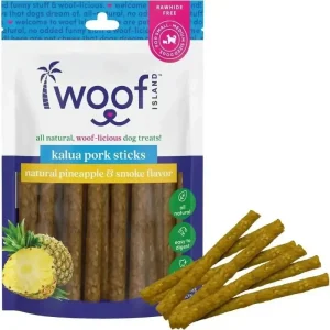 Woof Island Smoked Kalua Pork Dog Chews - Rawhide Free Pork Rolls for Dogs