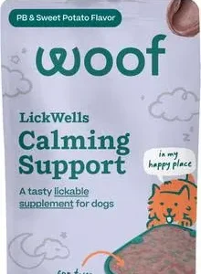 Woof LickWells Calming Peanut Butter Spread Lickable Dog Supplement