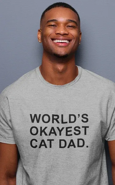 World’s Okayest Cat Dad T-Shirt - Image 2