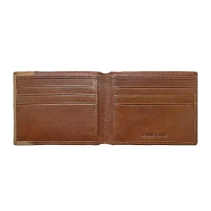 Wrangler Basketweave Embossed Leather Overlay Bifold Wallet
