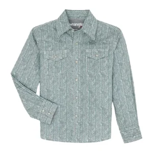 Wrangler Boys 20X Light Blue Snap Shirt