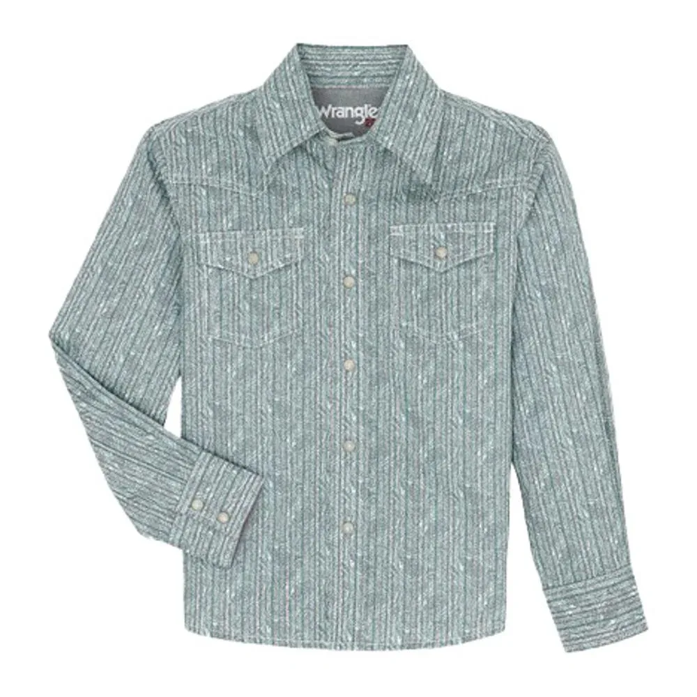 Wrangler Boys 20X Light Blue Snap Shirt