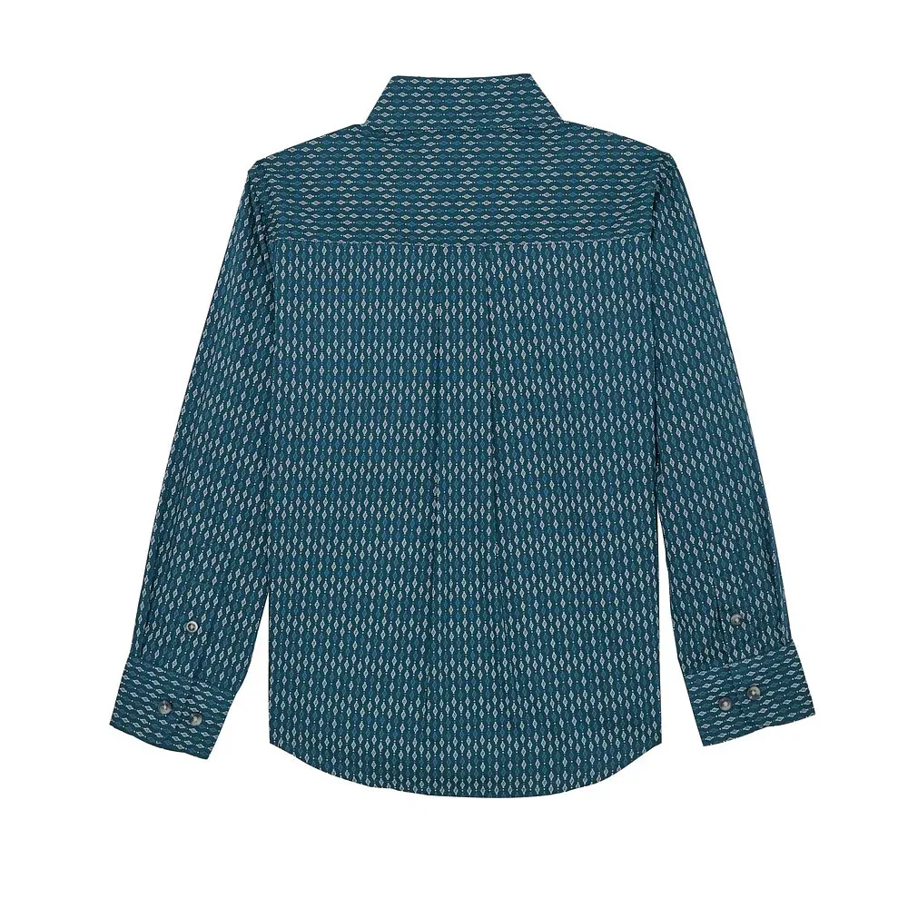 Wrangler Boys Blue Classic Long Sleeve Shirt - Image 2