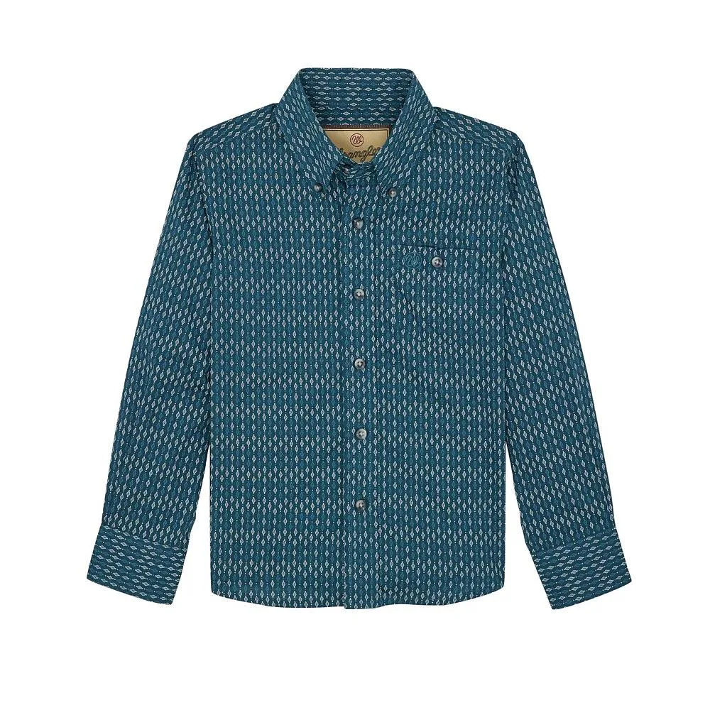Wrangler Boys Blue Classic Long Sleeve Shirt
