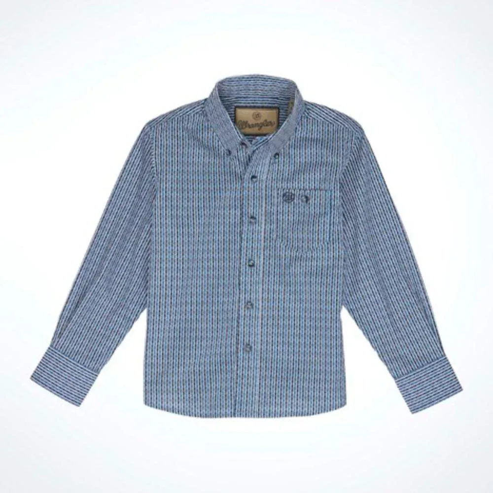 Wrangler Boys Blue Stripe Classic Shirt