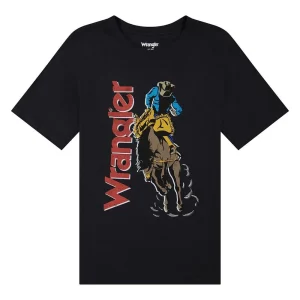 Wrangler Boy's Bucking Horse Black Tee Shirt