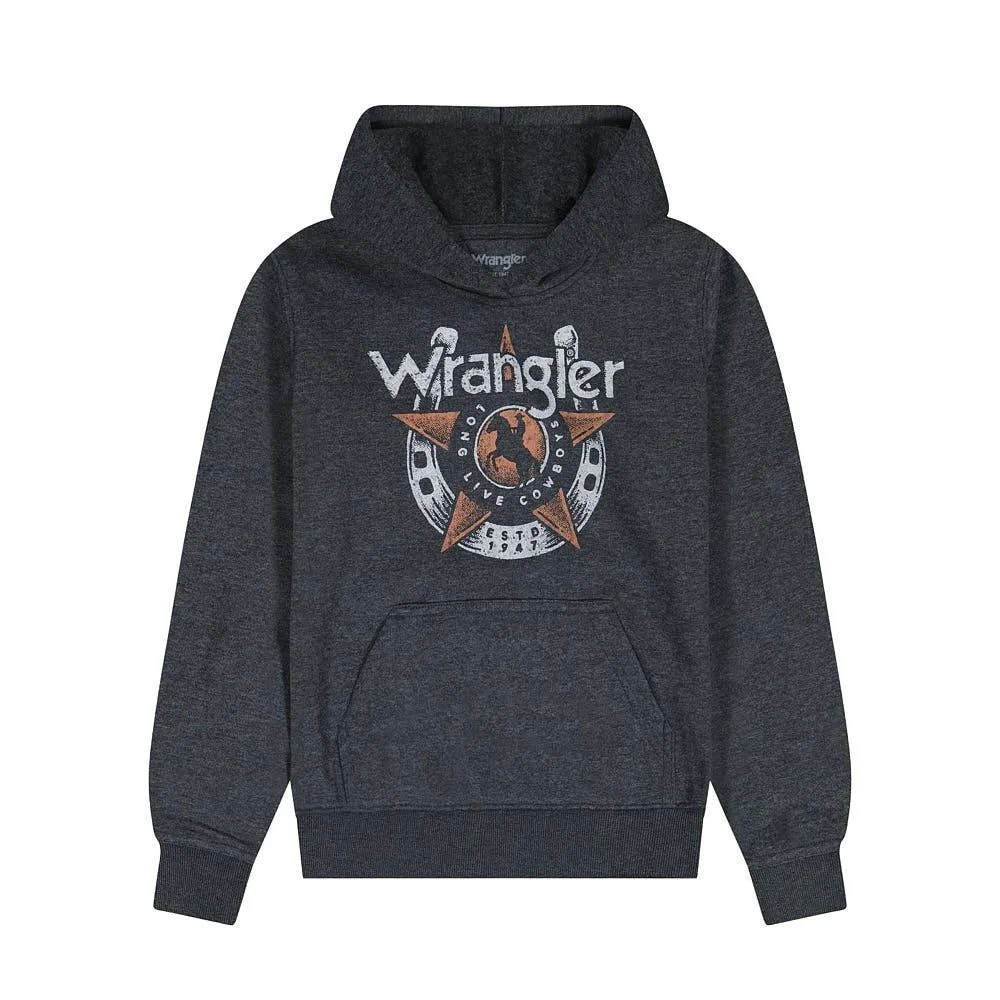 Wrangler Boy's Jet Black Horseshoe Hoodie