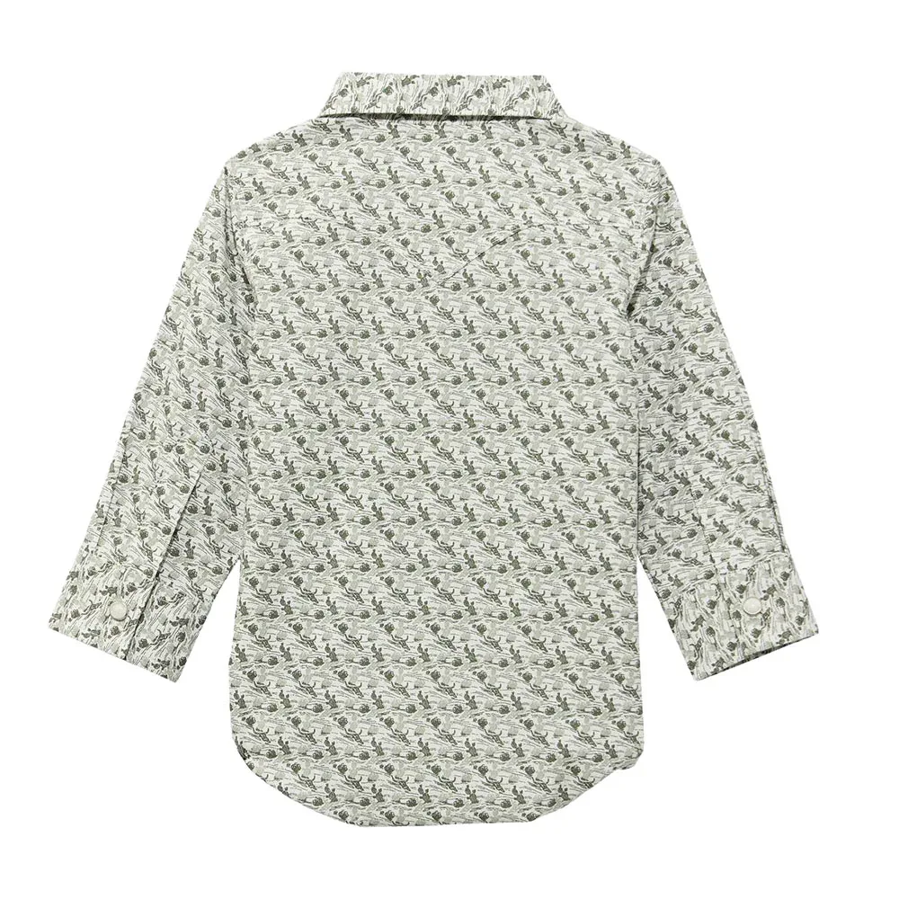 Wrangler Boy's Olive Long Sleeve Shirt - Image 2