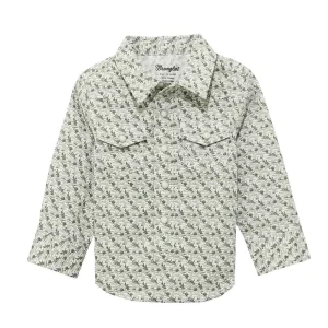 Wrangler Boy's Olive Long Sleeve Shirt