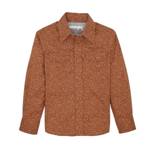 Wrangler Boy's Rustic Brown 20X Advanced Comfort Shirt
