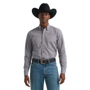 Wrangler Cody Johnson Grey & Purple Plaid Shirt