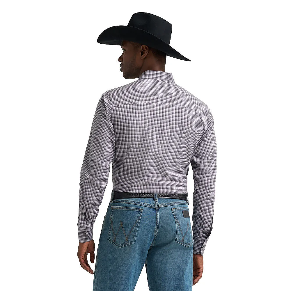 Wrangler Cody Johnson Grey & Purple Plaid Shirt - Image 2