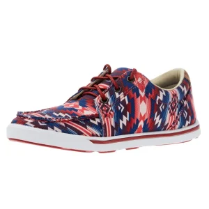 Wrangler Footwear Women's Retro Red Ombre Aztec Print Low Top Casual Shoes