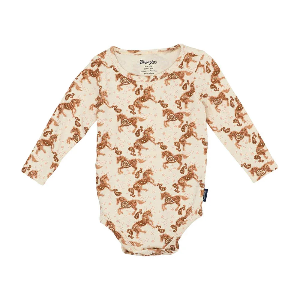 Wrangler Girls Baby Horse Knit BodySuit - Image 2