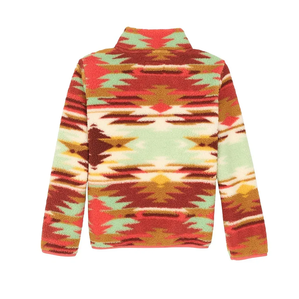 Wrangler Girl's Blue and Green Sherpa Pullover - Image 2