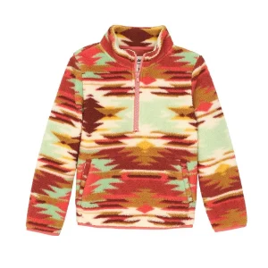 Wrangler Girl's Blue and Green Sherpa Pullover