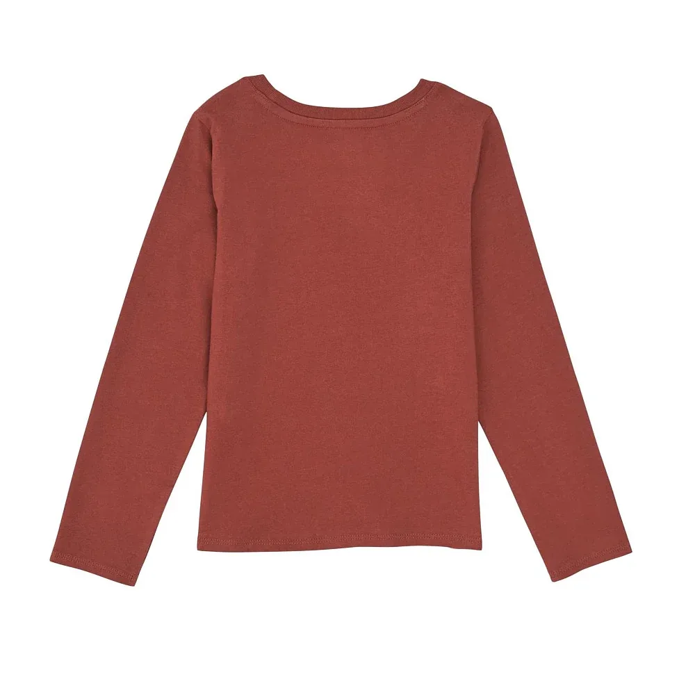 Wrangler Girl's Burgundy Long Sleeve Long Live Cowgirls Tee Shirt - Image 2