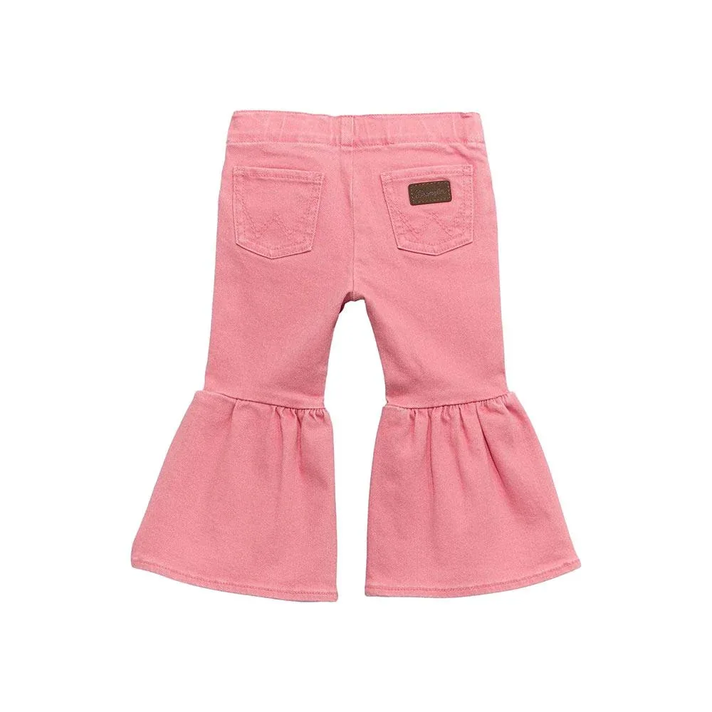 Wrangler Girl's Infant Pink Pull Up Flare Jean
