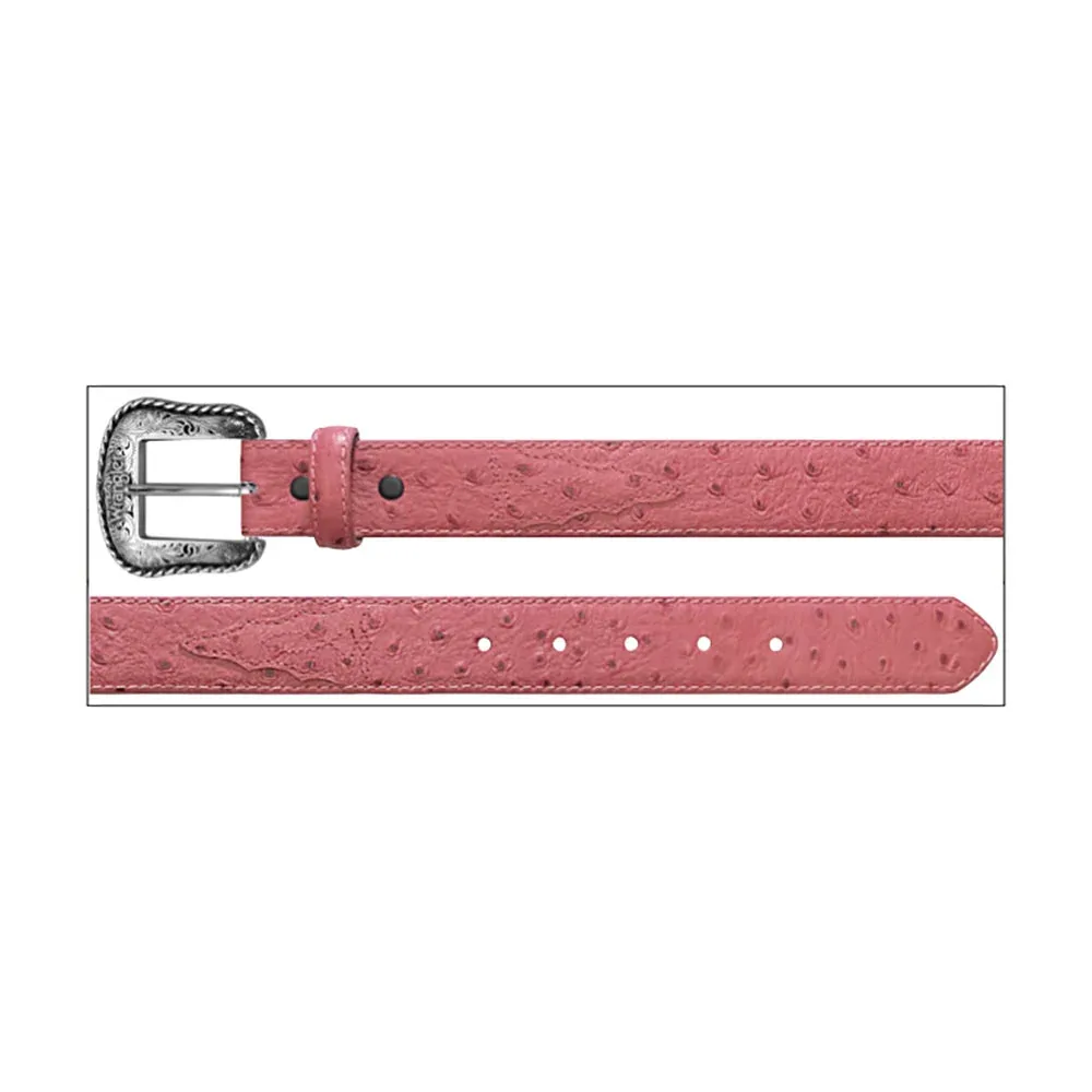 Wrangler Girl's Pink Ostrich Print Leather Belt - Image 2
