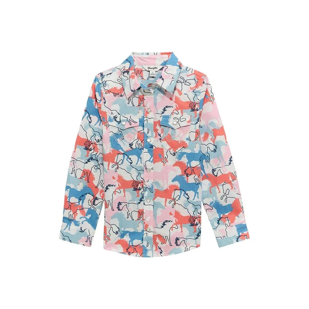 Wrangler Girl's Running Horse Shirt