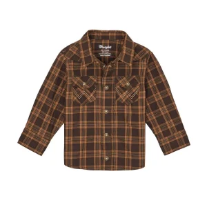 Wrangler Infant Retro Brown Plaid Shirt