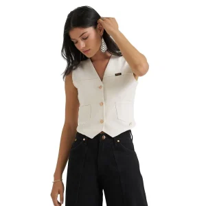 Wrangler Lainey Wilson White Iconic Denim Vest