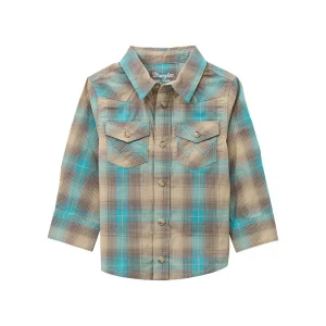 Wrangler Little Boy's Tan Long Sleeve Snap Shirt