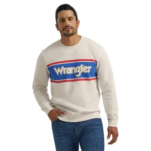 Wrangler Men's Antique White Logo Pullover