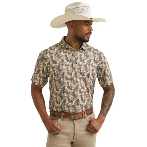Wrangler Men's Cactus Coriander ATG Performance Polo