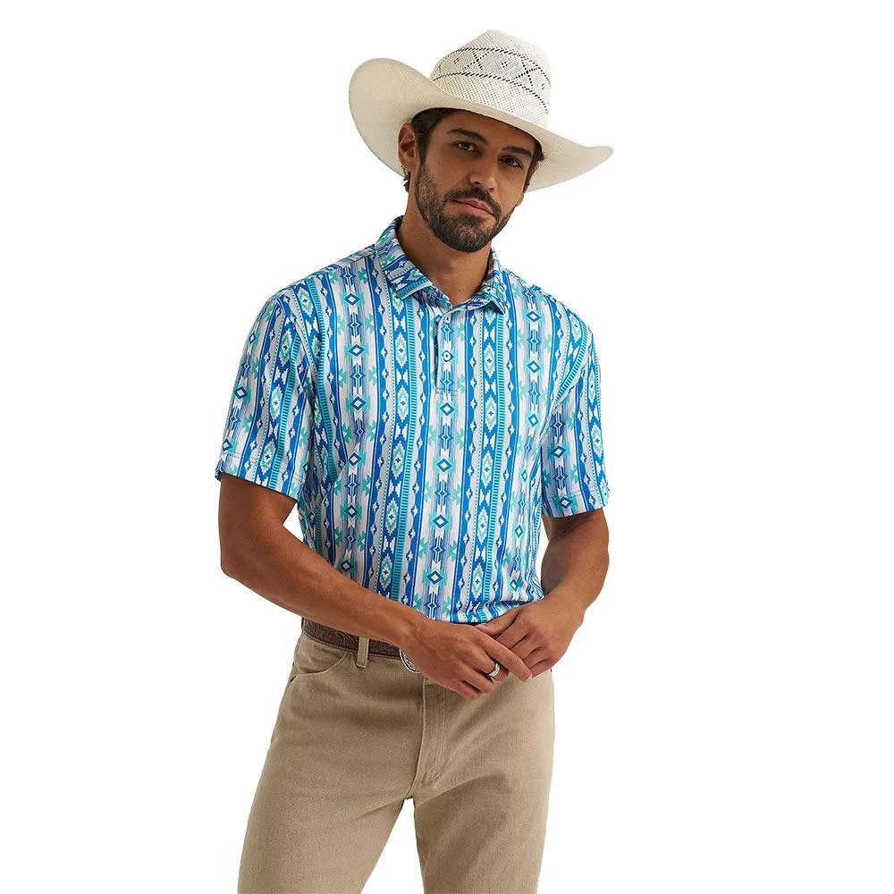 Wrangler Men's Checotah Turquoise Performance Polo