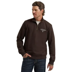 Wrangler Men's Chocolate Torte 1/4 Zip Pullover