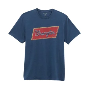 Wrangler Mens Dark Denim Graphic Logo Tee