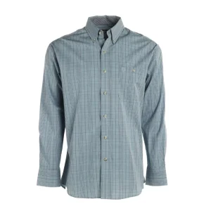 Wrangler Mens George Strait Blue Plaid Long Sleeve Button Shirt