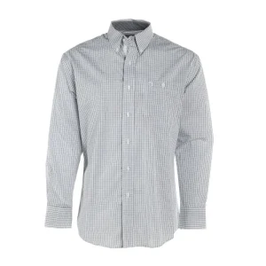 Wrangler Mens George Strait White Plaid Long Sleeve Shirt
