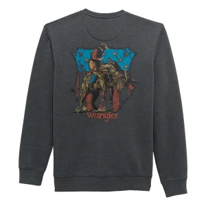 Wrangler Men's Phantom Bucking Cowboy Fleece