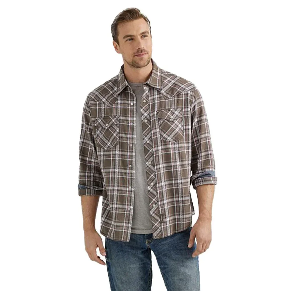 Wrangler Mens Retro Long Sleeve Snap Shirt