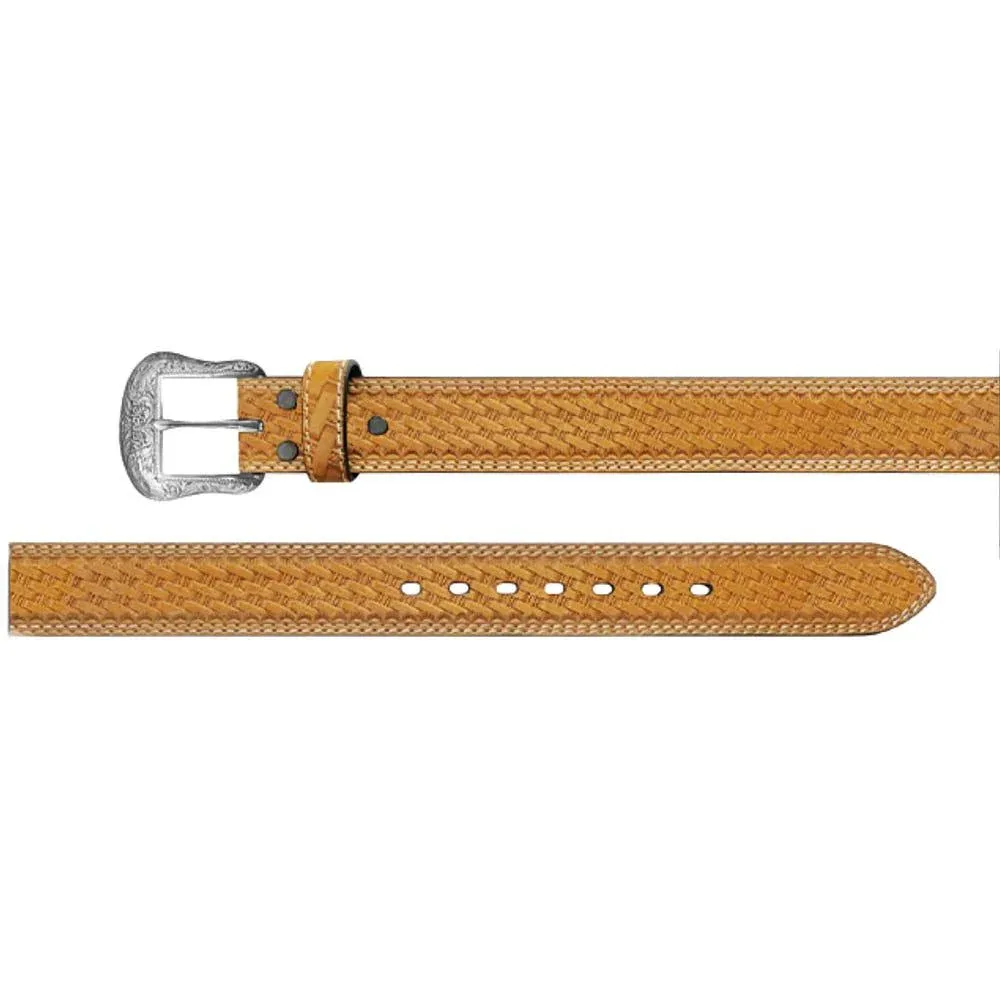 Wrangler Men's Tan Basketweave Leather Belt