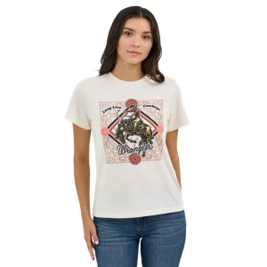 Wrangler Womens Antique White Graphic Retro Shirt