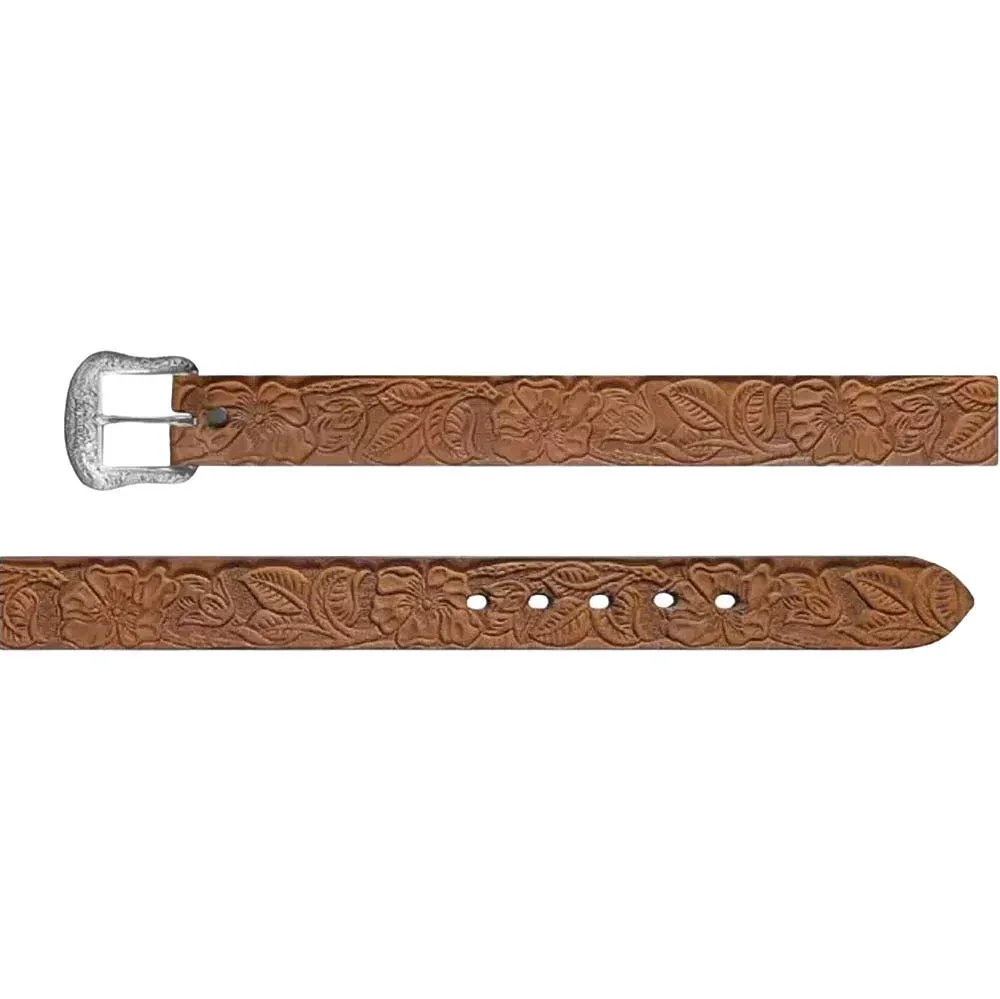 Wrangler Women's Floral Embossed Burnished Edge Belt with Buckle - Image 2