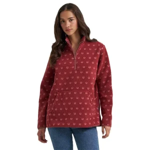 Wrangler Women's Horseshoe Sherpa Zip Pullover