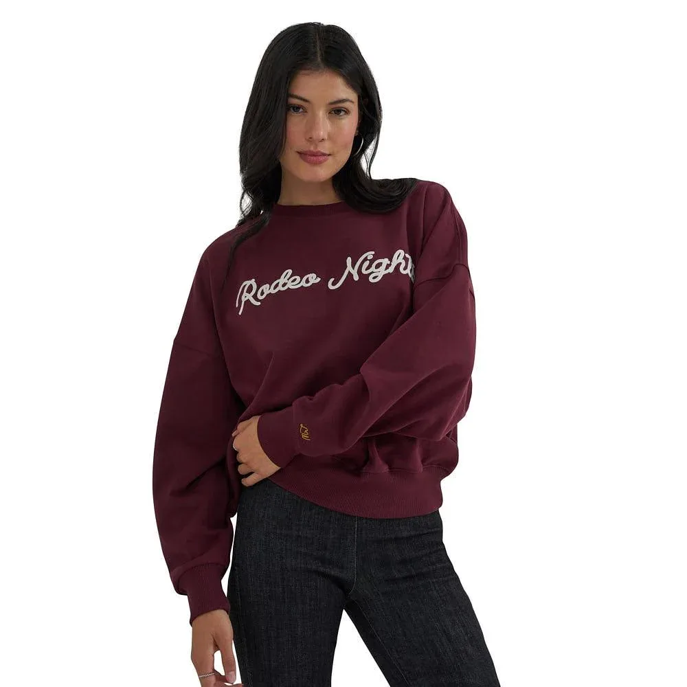 Wrangler Women's Lainey Wilson Burgundy Rodeo Nights Top