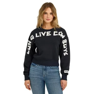 Wrangler Women's Long Live Cowboys Black Sweatshirt