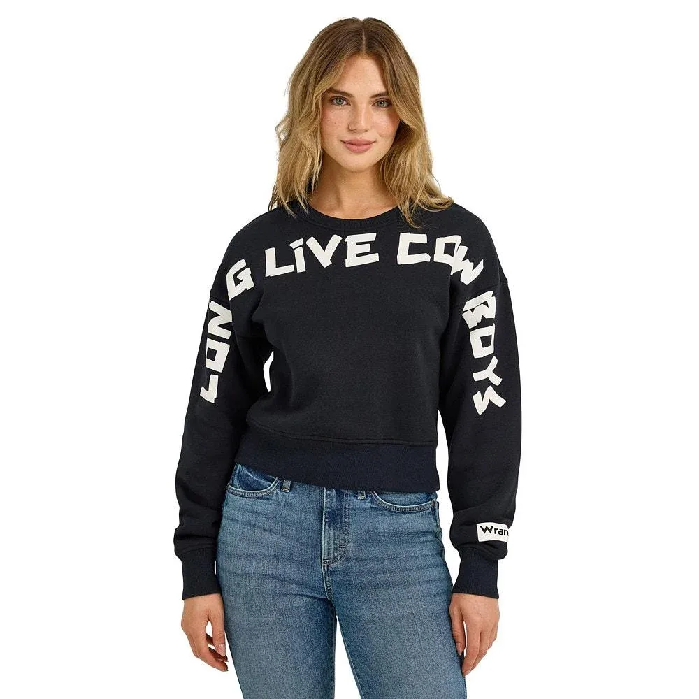 Wrangler Women's Long Live Cowboys Black Sweatshirt